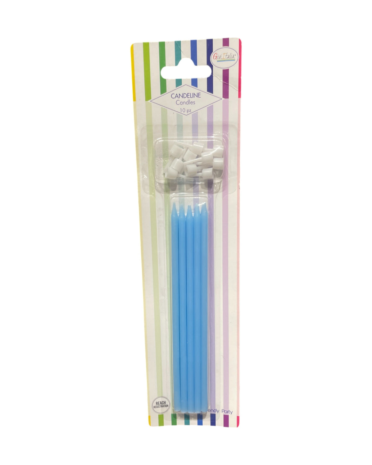 Candeline Lunghe | Celeste | 16 Cm | 10Pz