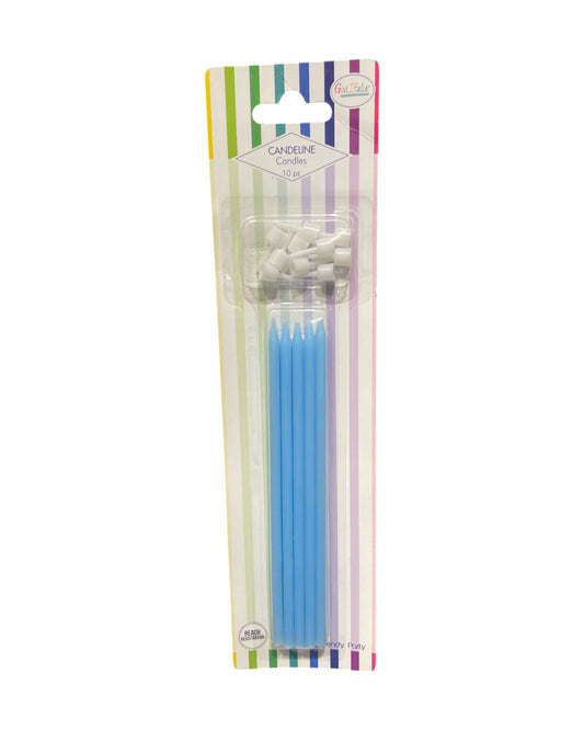 Candeline Lunghe | Celeste | 16 Cm | 10Pz