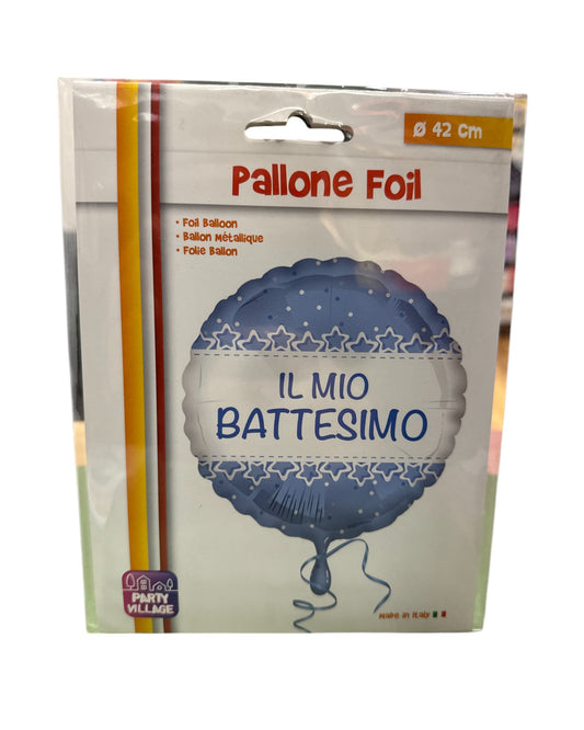 Palloncini Foil | Il mio Battesimo Celeste Stelline | 18 Pollici | 1 Pz