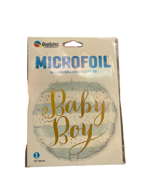 Palloncini Foil | Baby Boy Strisce| 18 Pollici | 1 Pz