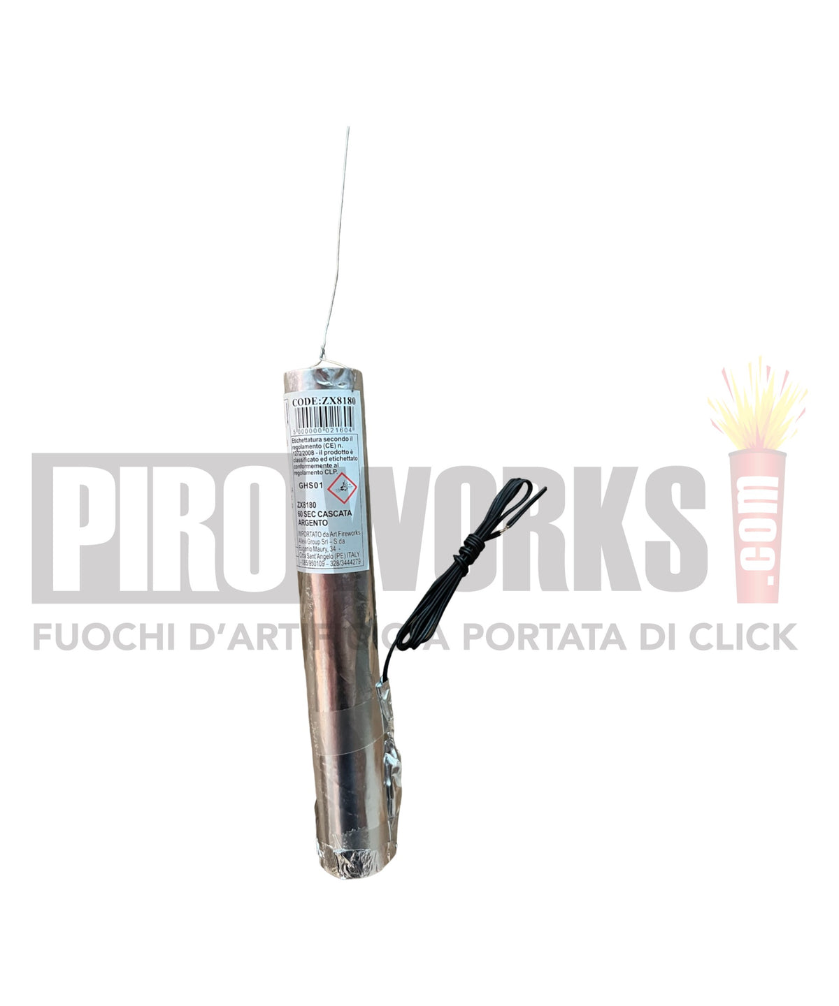 Effetti Freddi | Fontana Argento a Cascata | 60 Sec Altezza Caduta 6 Metri Con Accenditore | 1 Pezzo