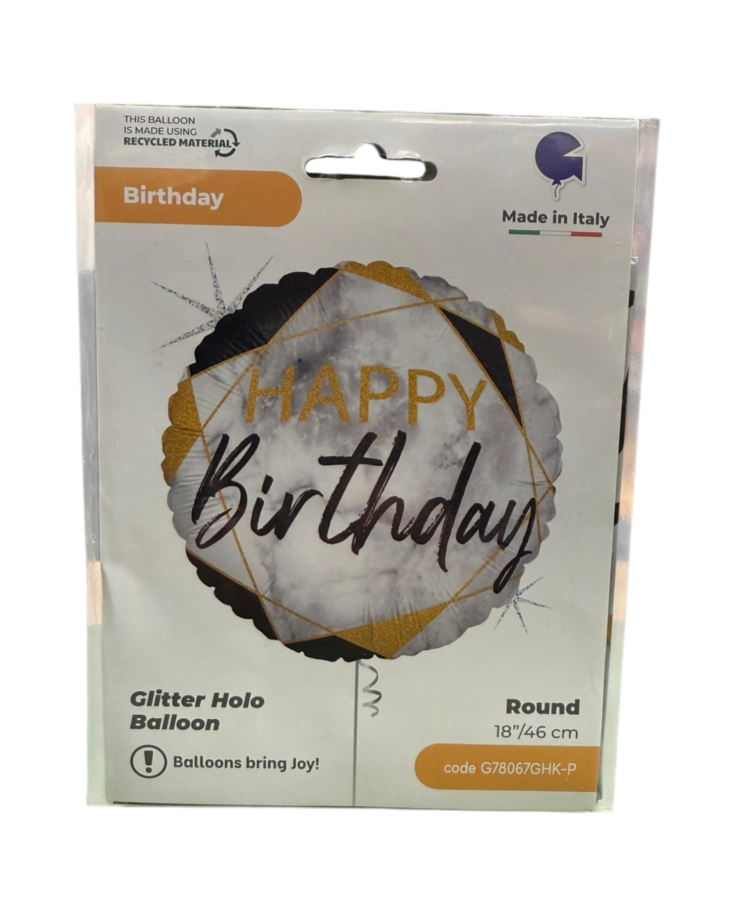 Palloncini Foil | Compleanno Nero/Oro | Vari Modelli | 18 Pollici | 1 Pz