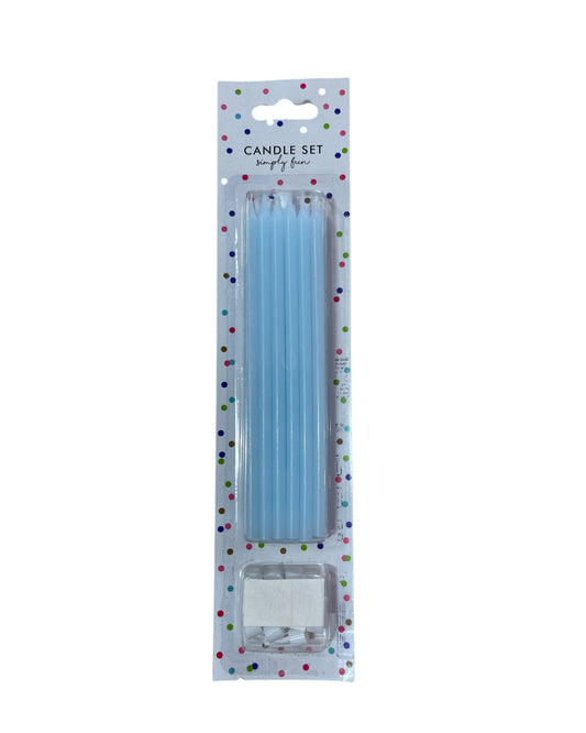 Candeline Lunghe | Celeste Baby | 16 Cm | 12 Pz
