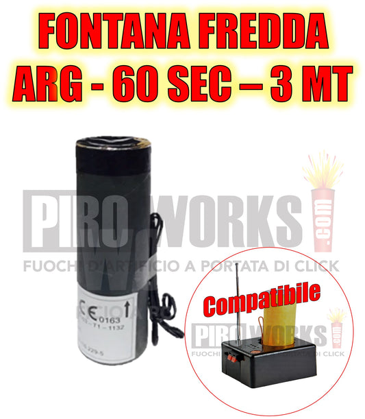 Effetti Freddi | Fontana Argento | 60 Sec Altezza 3 Metri Con Accenditore | 1 Pezzo