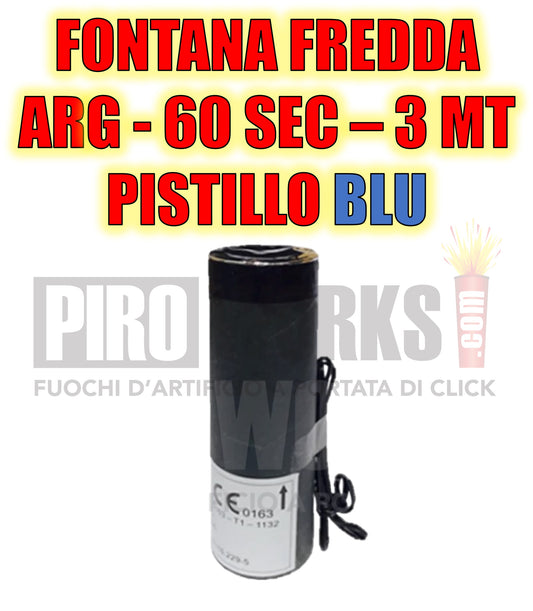 Effetti Freddi | Fontana Argento | 60 Sec Altezza 3 Metri Con Accenditore | Pistillo Blu | 1 Pezzo