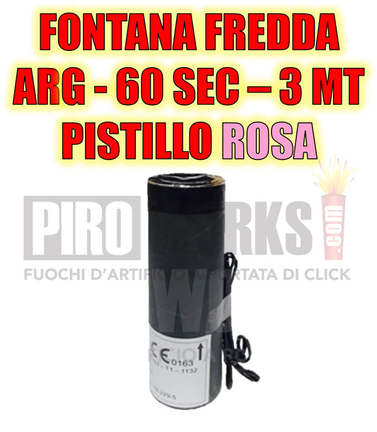 Effetti Freddi | Fontana Argento | 60 Sec Altezza 3 Metri Con Accenditore | Pistillo Rosa | 1 Pezzo