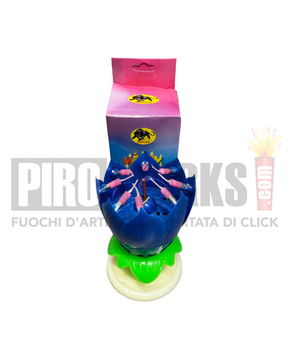 Candela Musicale | Apertura Fiore | Rosa o Celeste | 1 Pezzo