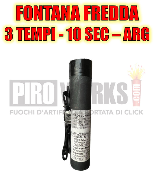 Effetti Freddi | Fontana Argento | Tre Tempi | 10 Secondi | Con Accenditore | 1 Pezzo