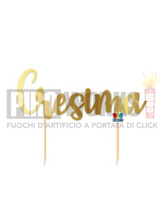 Cake Topper | Cresima | 20cm | Oro