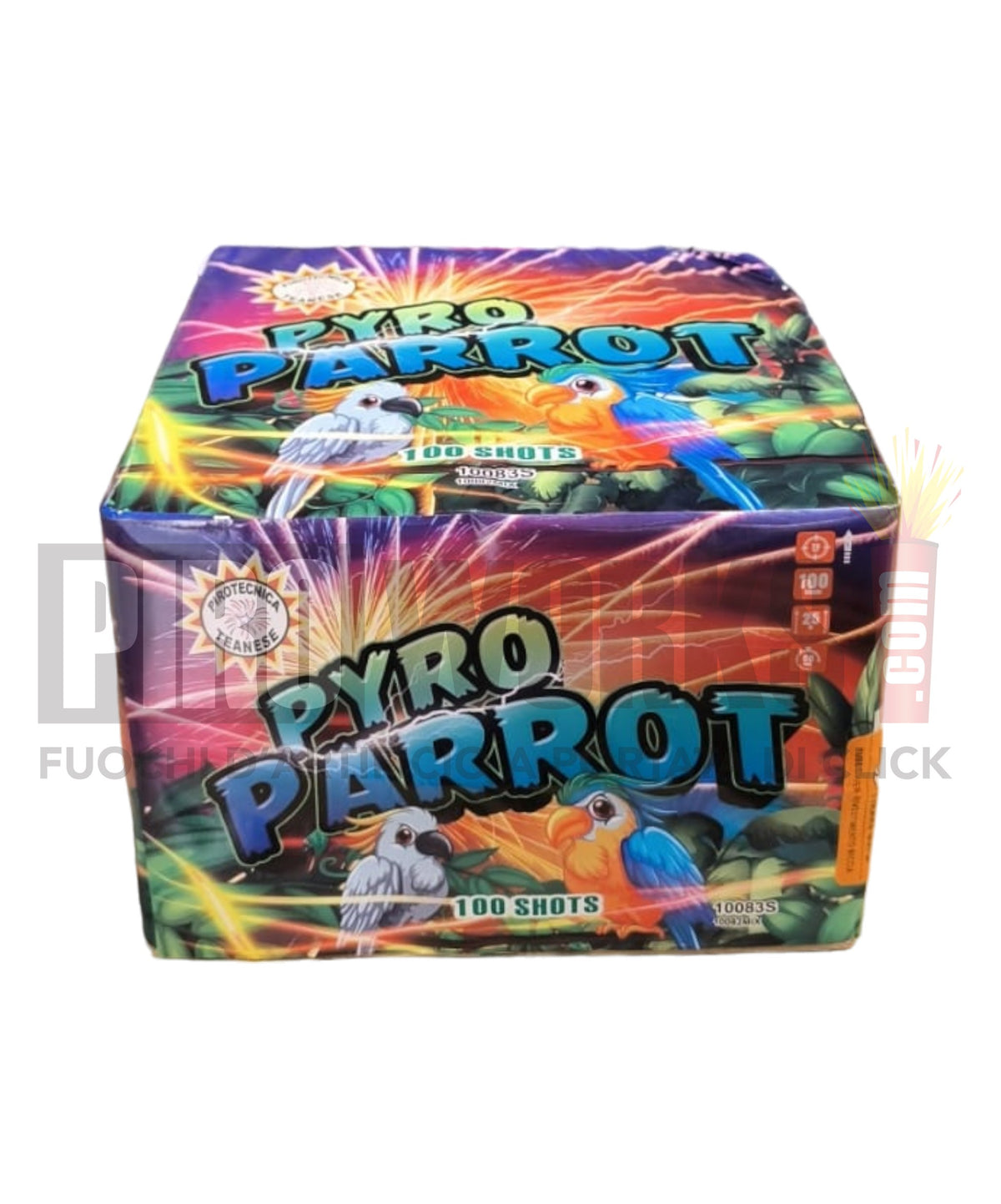 Pyroto Pyro Parrot | 100 Colpi | 20mm | Super Alto – Piroworks