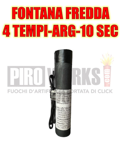 Effetti Freddi | Fontana Argento | Quattro Tempi | 10 Secondi | Con Accenditore | 1 Pezzo