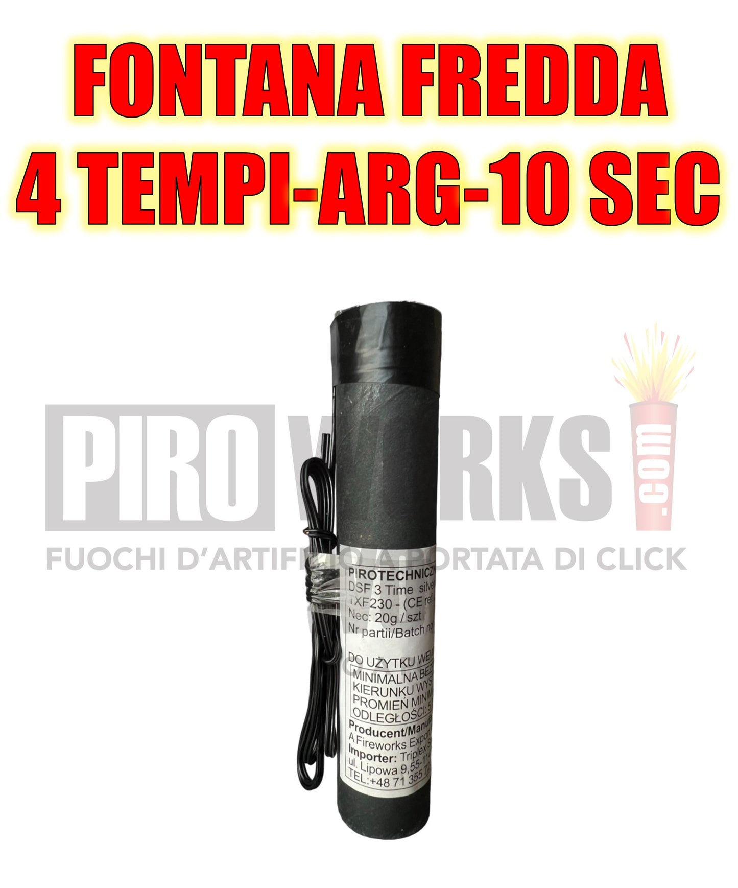 Effetti Freddi | Fontana Argento | Quattro Tempi | 10 Secondi | Con Accenditore | 1 Pezzo
