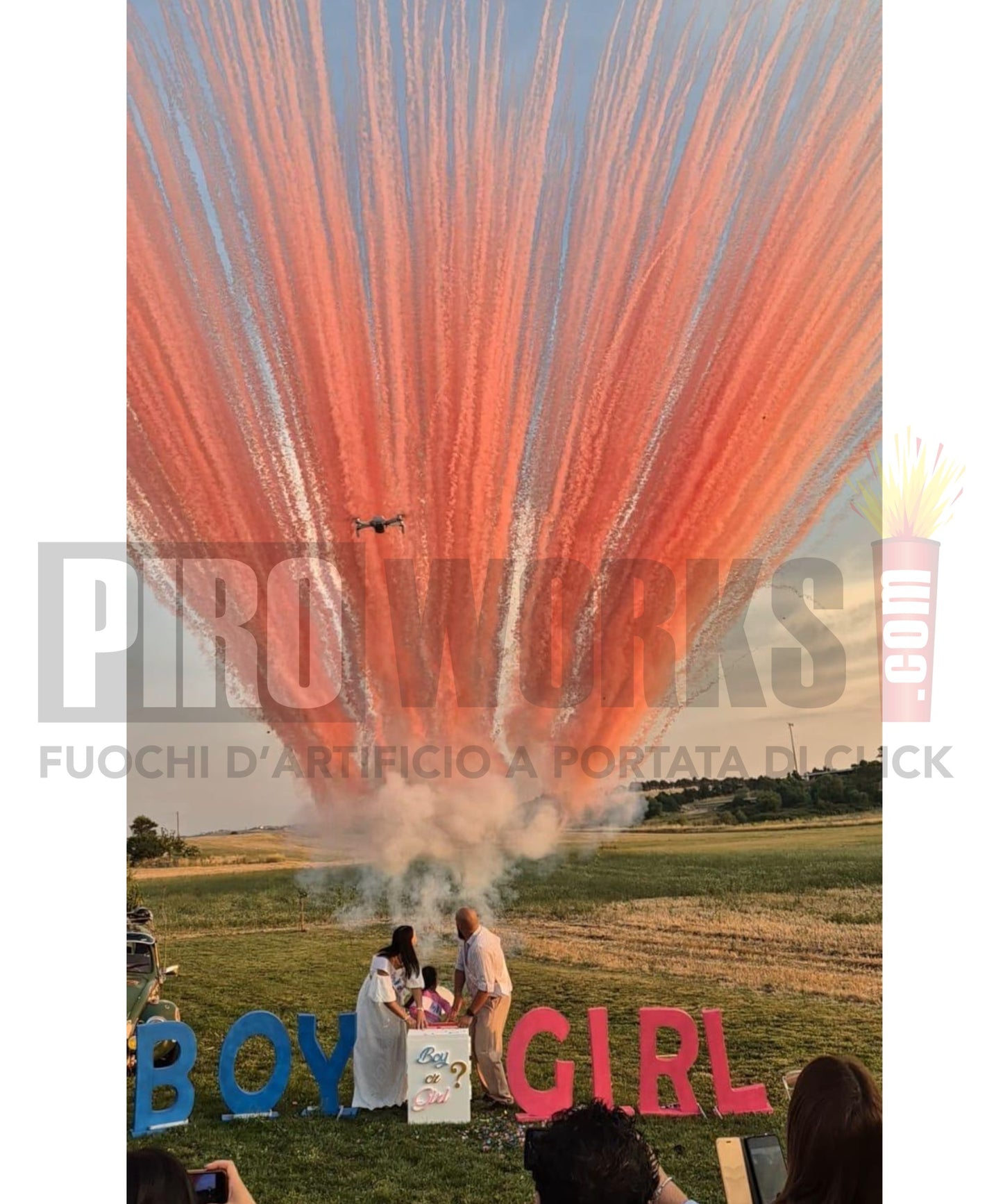 Monogetto | Fumata+Blink | 40mm | Vari Colori | Uso Professionale | Con Accenditori