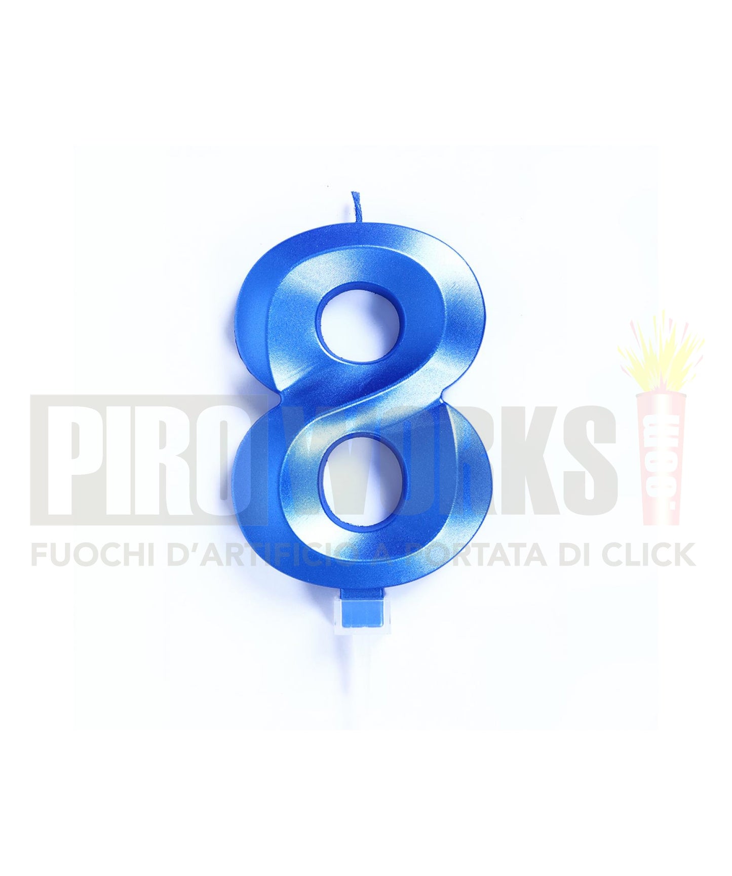 Candeline Numerali | 0-9 | Luxury Chrome | Blu | 12 Cm