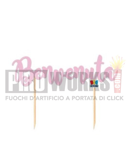 Cake Topper | Benvenuta | 20cm | Rosa