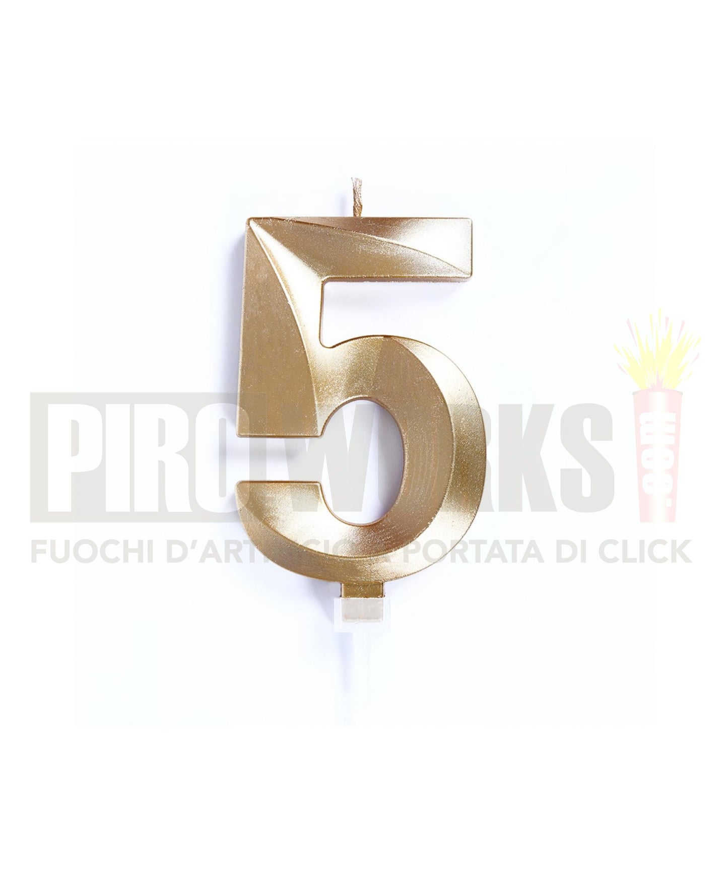 Candeline Numerali | 0-9 | Luxury Chrome | Oro | 12 Cm