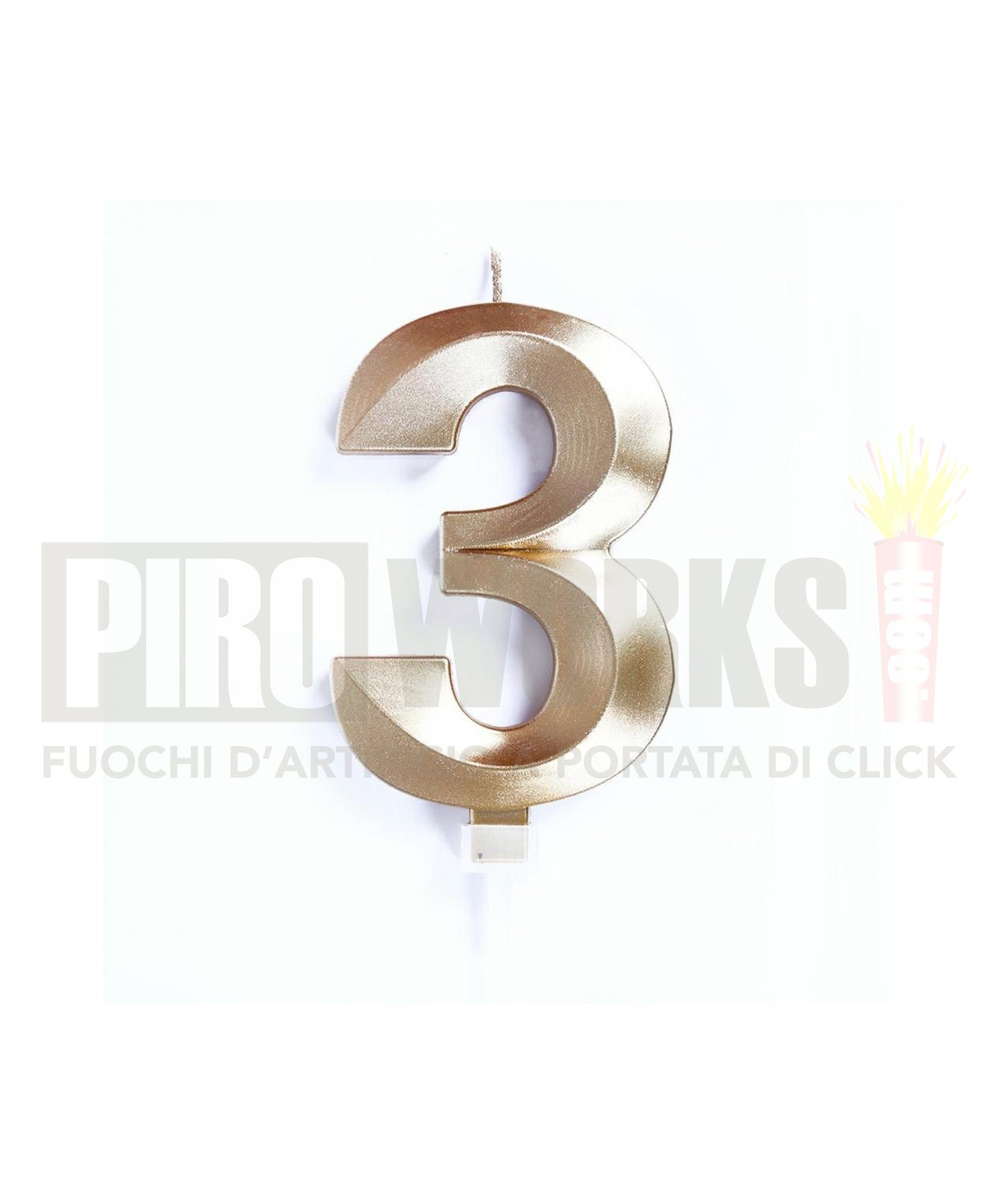 Candeline Numerali | 0-9 | Luxury Chrome | Oro | 12 Cm
