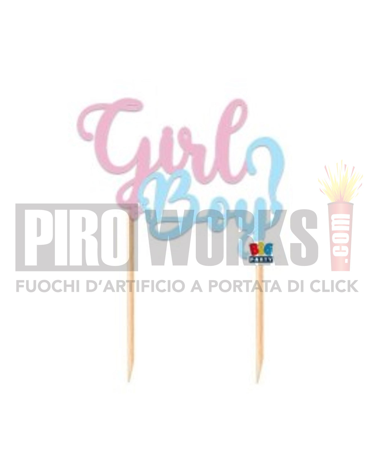 Cake Topper | Girl or Boy | 20cm | Rosa e Celeste