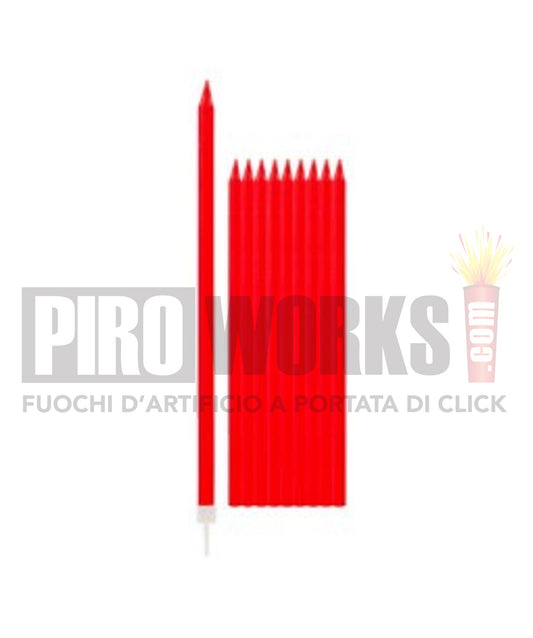 Candeline Lunghe | Rosse | 16 Cm | 12Pz