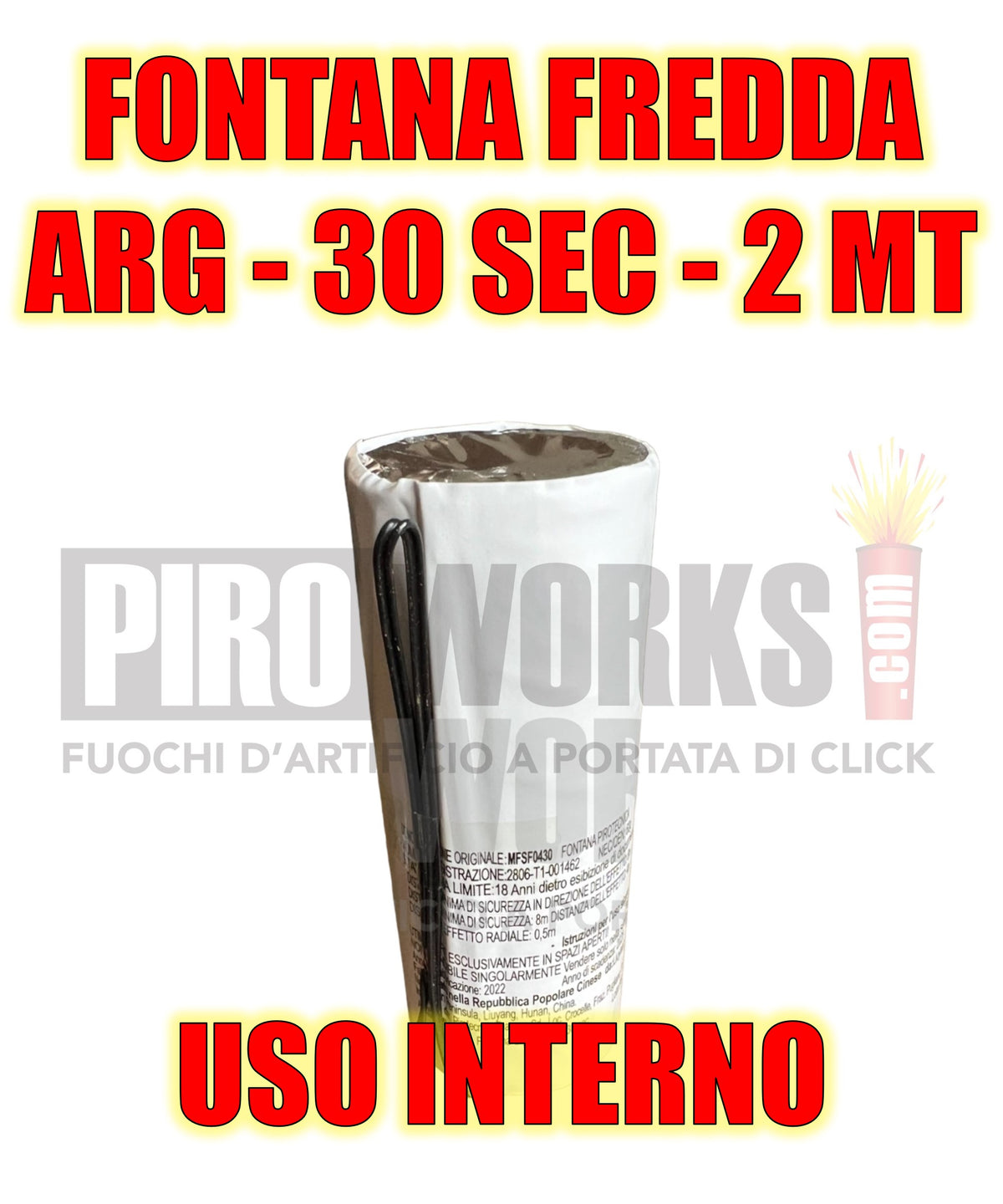 Effetti Freddi | Fontana Argento | Uso Interno | 30 Sec Altezza 2 Metri Con Accenditore | 1 Pezzo