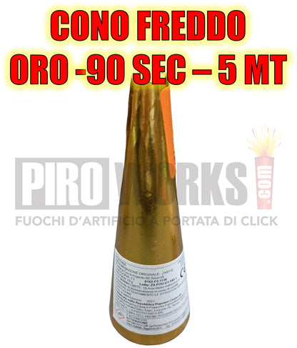 Effetti Freddi | Cono Oro | 90 Secondi | Altezza 5 Metri | 1 Pezzo