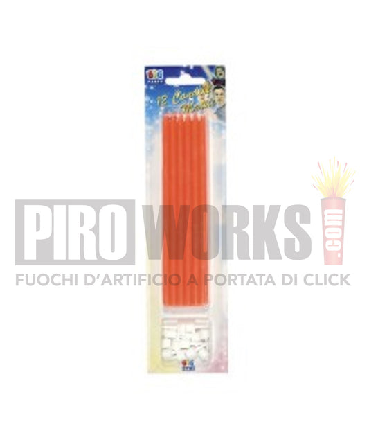 Candeline Lunghe | Arancio | 16 Cm | 12Pz