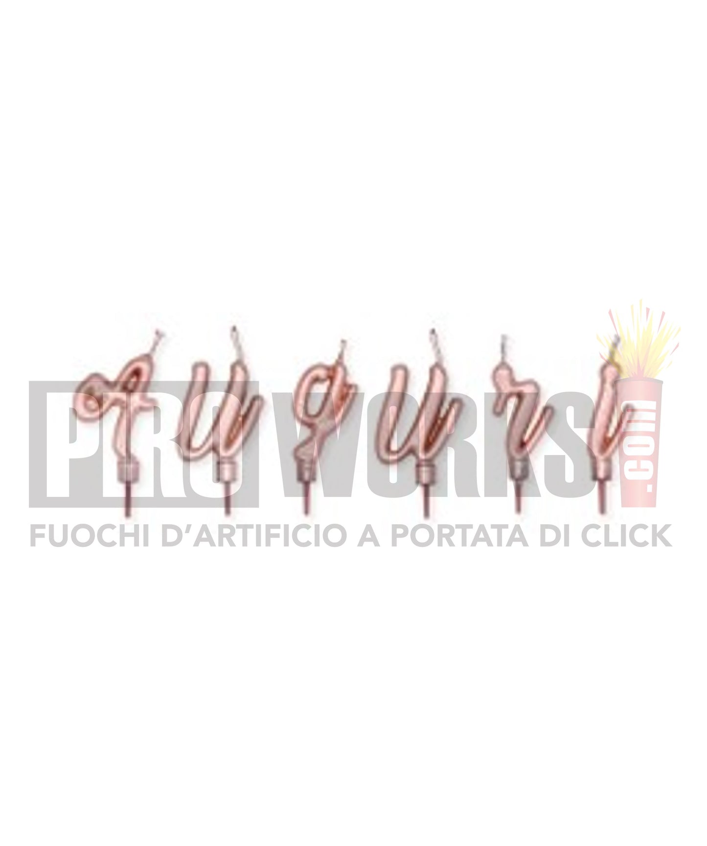 Candeline Lettere | Auguri | Rosa Gold | 7 Cm