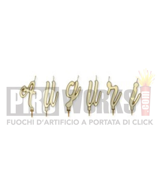 Candeline Lettere | Auguri | Oro | 7 Cm