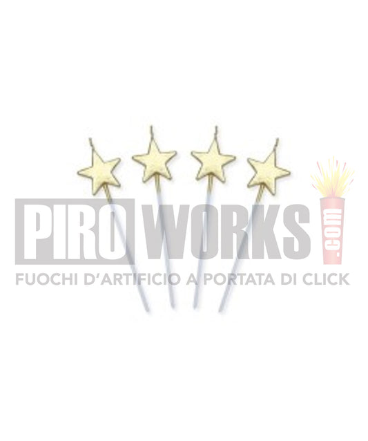 Candeline Forme | Stelle | Oro | 3 Cm | 4 Pz