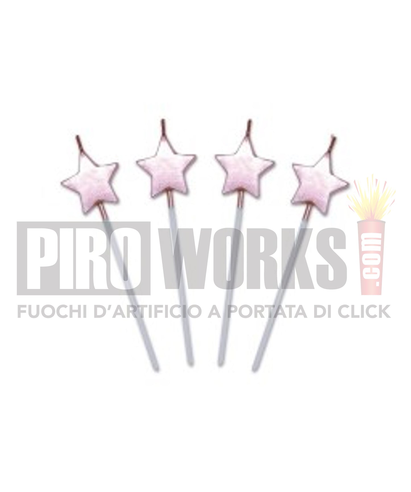 Candeline Forme | Stelle | Rosa Perla | 3 Cm | 4 Pz