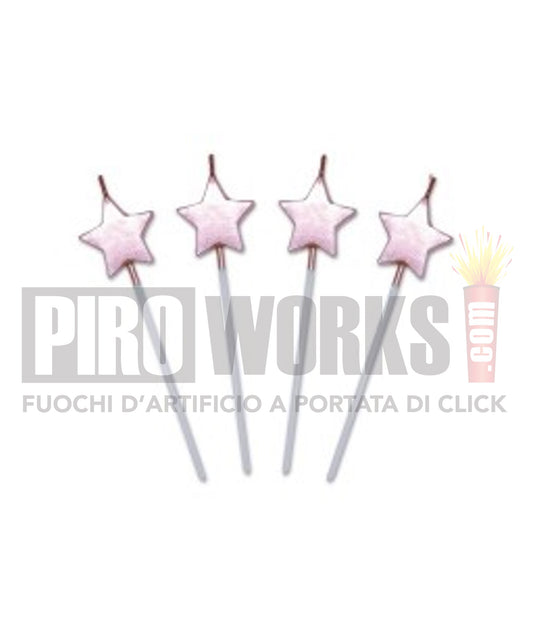Candeline Forme | Stelle | Rosa Perla | 3 Cm | 4 Pz