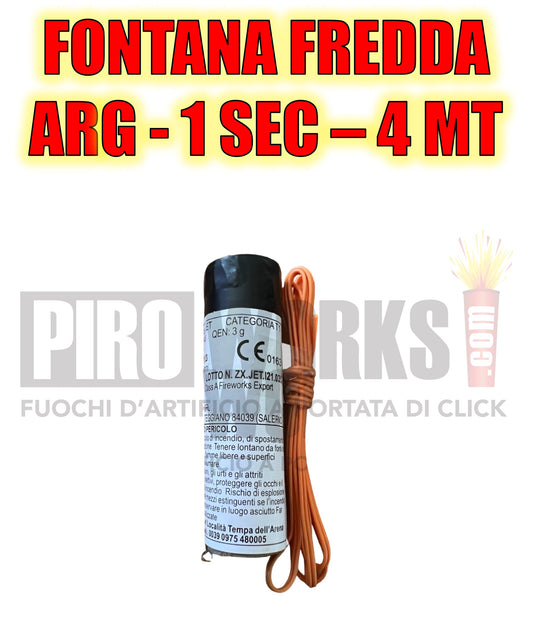 Effetti Freddi | Fontana Argento | 1 Sec Altezza 4 Metri Con Accenditore | 1 Pezzo