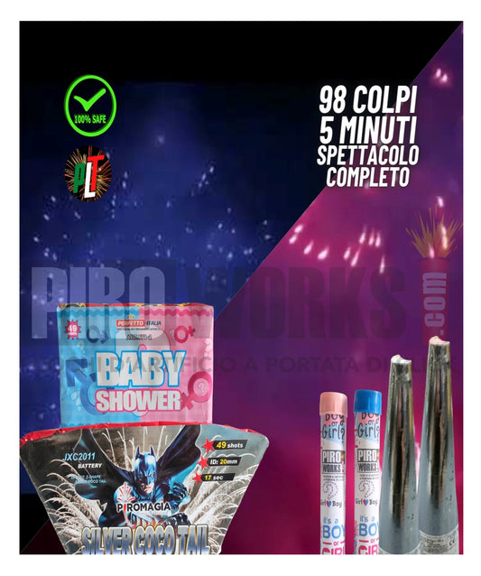 Kit PLT | 98 Colpi | 5 Minuti | Spettacolo Baby Shower