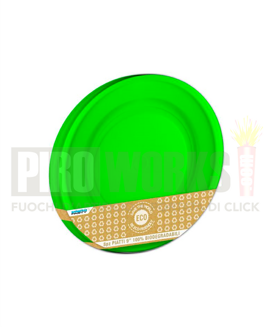 Piatti Carta | Vari Colori | 22 Cm | 8 Pz