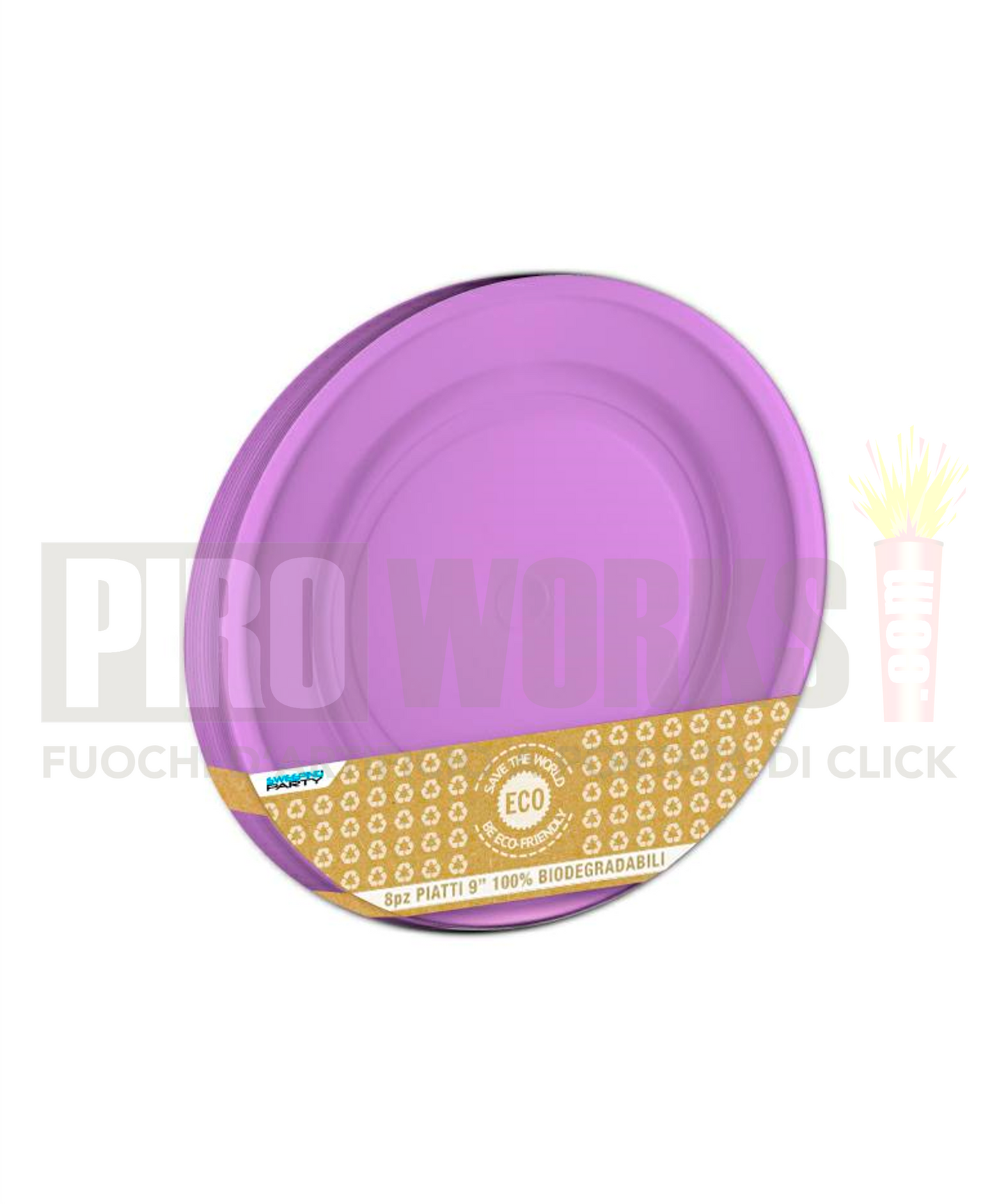 Piatti Carta | Vari Colori | 22 Cm | 8 Pz