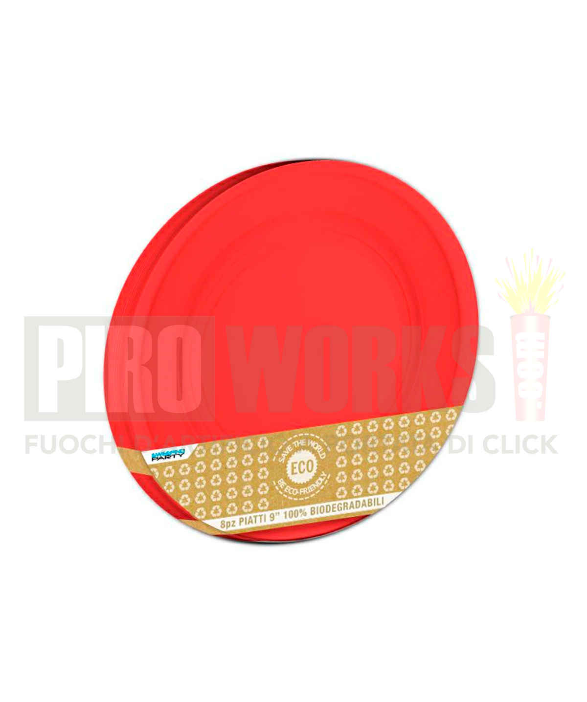 Piatti Carta | Vari Colori | 22 Cm | 8 Pz