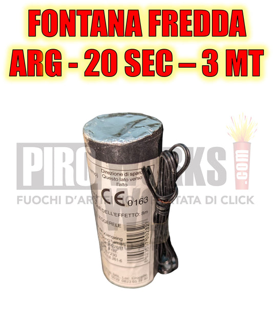 Effetti Freddi | Fontana Argento | 20 Sec Altezza 3 Metri Con Accenditore | 1 Pezzo