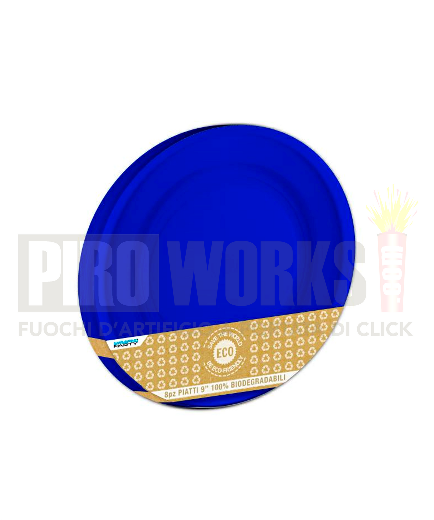 Piatti Carta | Vari Colori | 22 Cm | 8 Pz