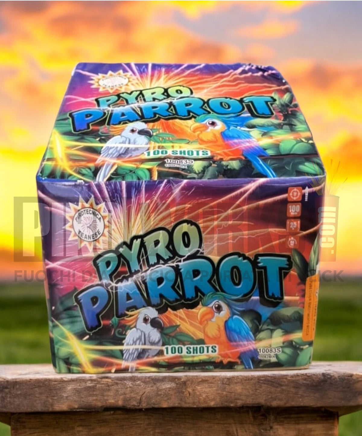 Pyroto Pyro Parrot | 100 Colpi | 20mm | Super Alto – Piroworks