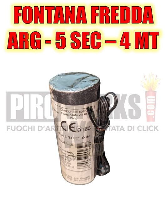 Effetti Freddi | Fontana Argento | 5 Sec Altezza 4 Metri Con Accenditore | 1 Pezzo