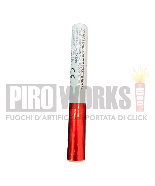 Bengalini per Scritte | 60 Sec | Colore Rosso | 50 Pz