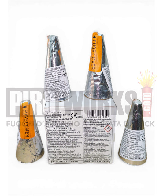 Effetti Freddi | Cono Argento | 30 Secondi | Altezza 4 Metri | 4 Pezzi