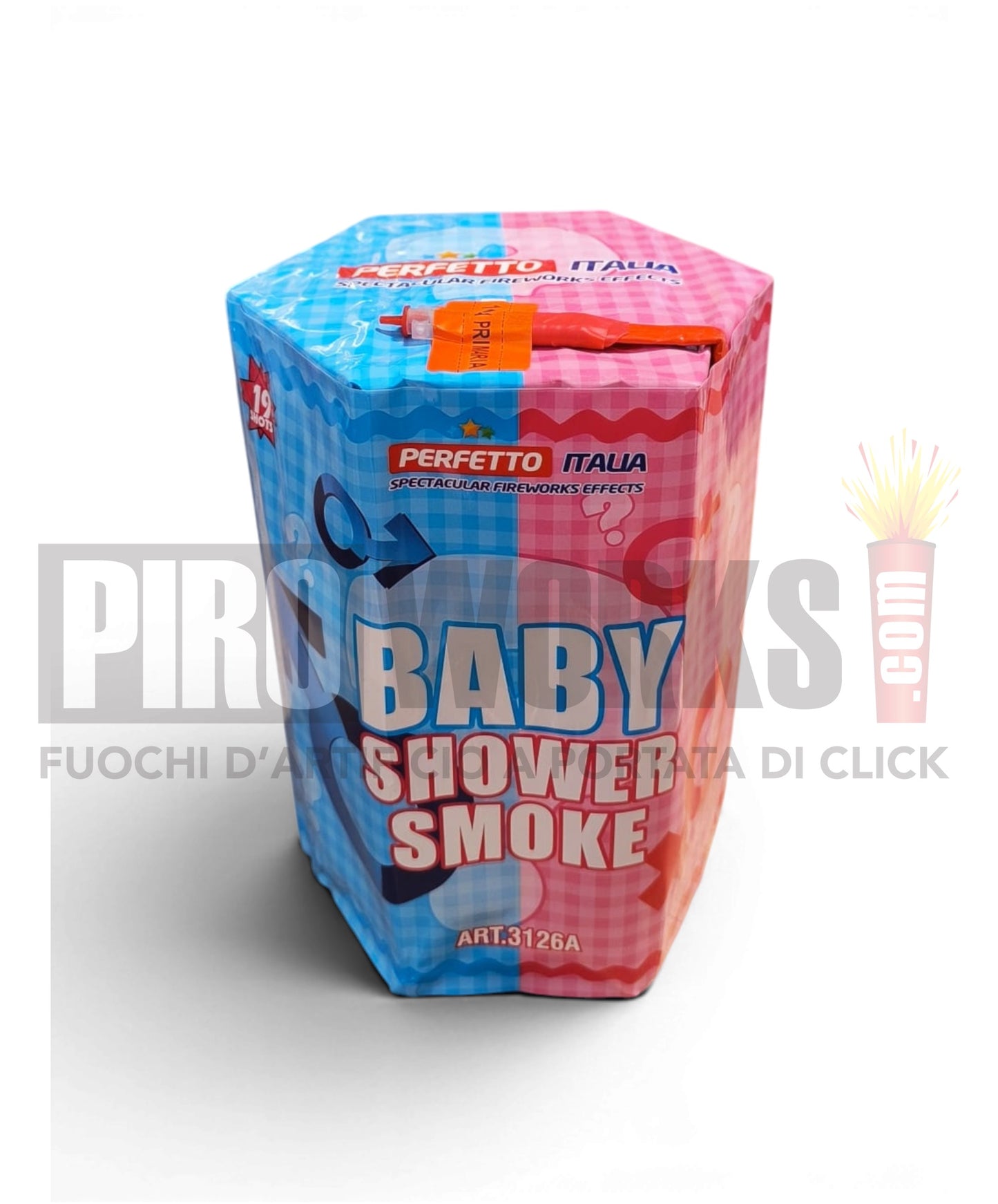Baby Shower Smoke | Art. 3126 | 19 Colpi | Fumata Rosa o Celeste | Perfetto