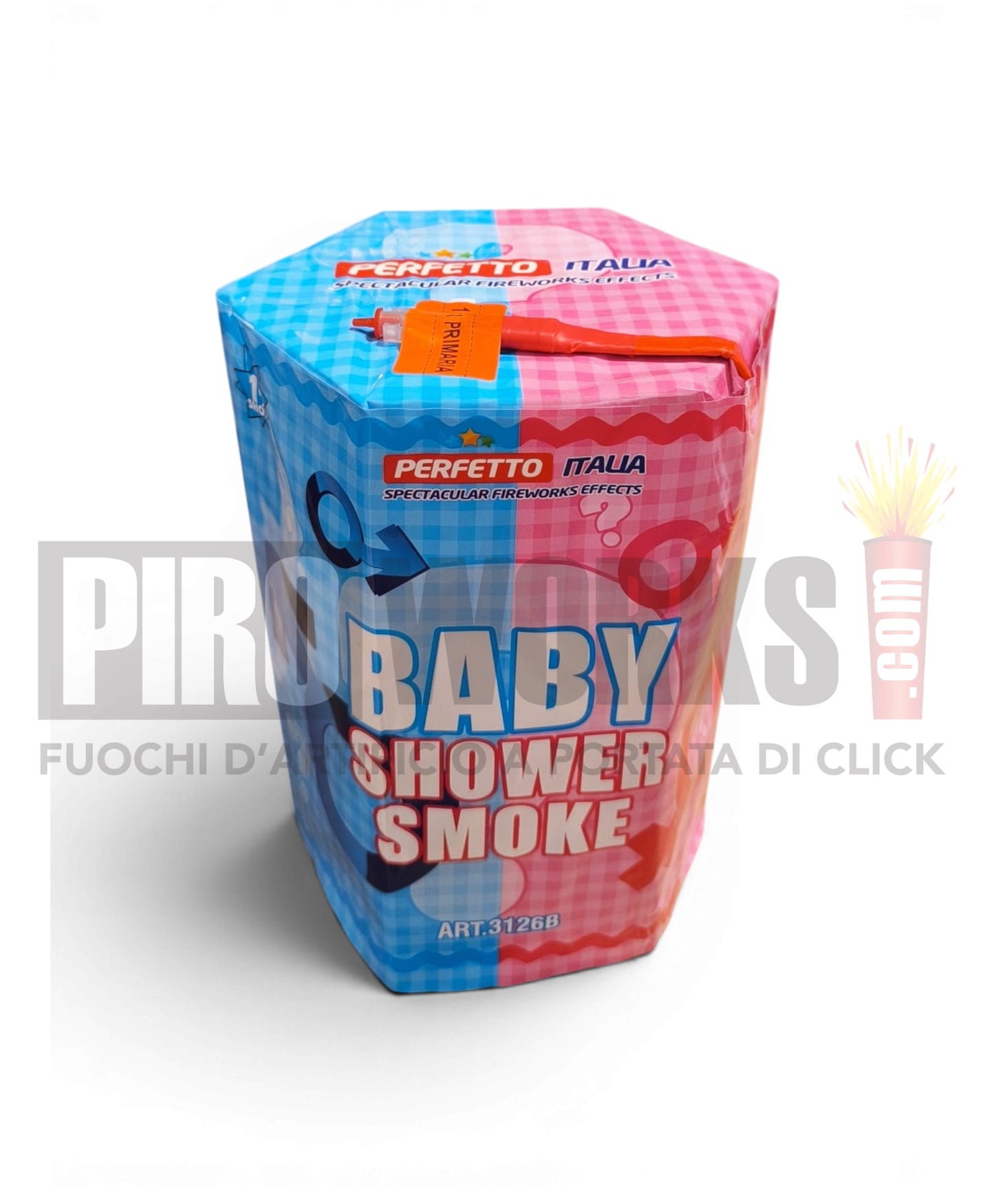 Baby Shower Smoke | Art. 3126 | 19 Colpi | Fumata Rosa o Celeste | Perfetto