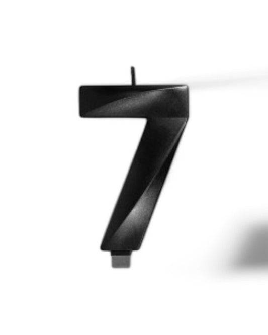 Candeline Numerali | 0-9 | Luxury Chrome | Nero | 12 Cm