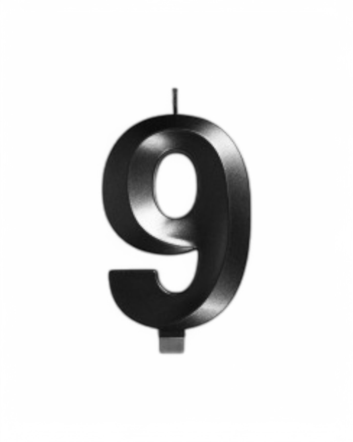 Candeline Numerali | 0-9 | Luxury Chrome | Nero | 12 Cm
