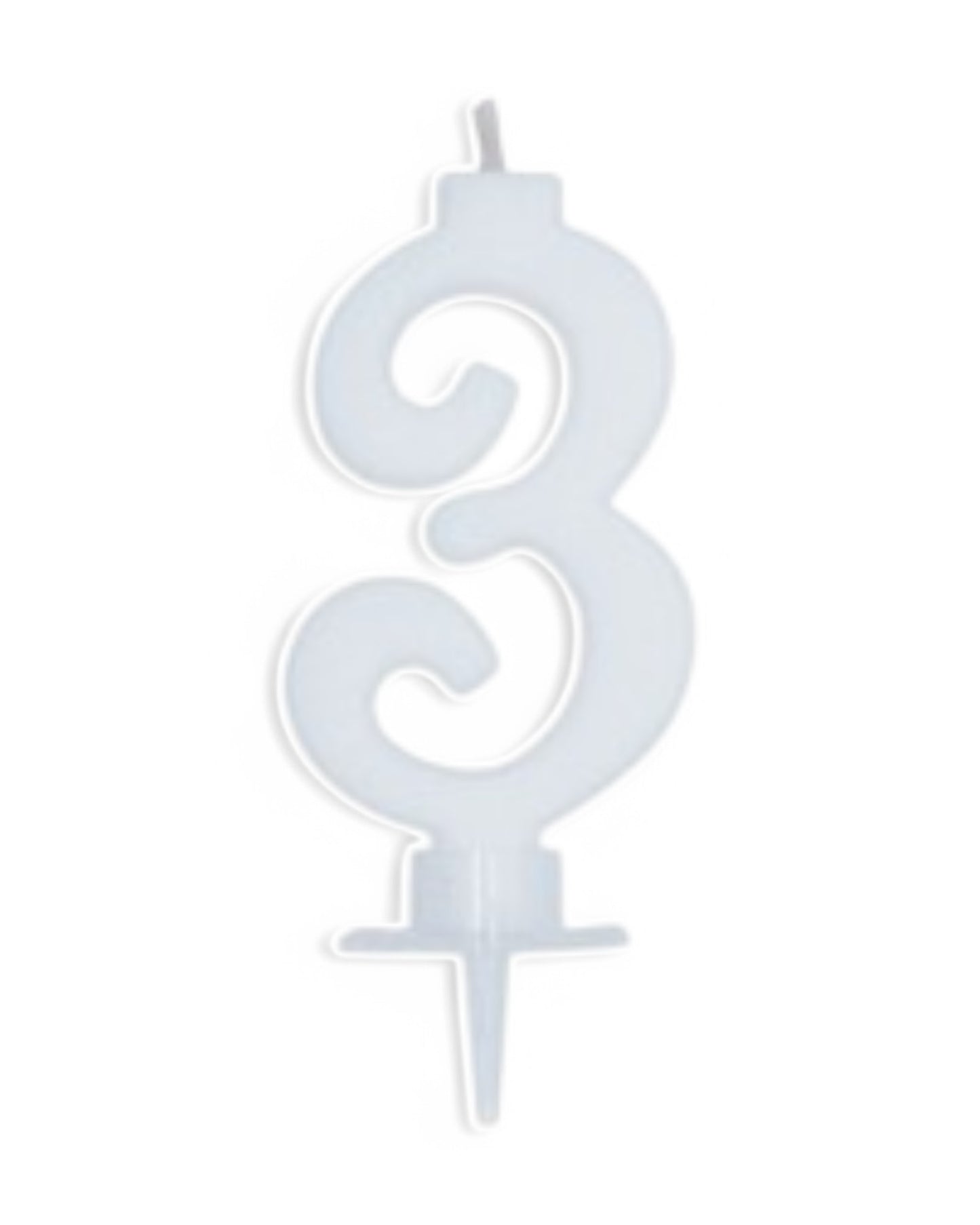 Candeline Numerali | 0-9 | Italic | Bianco | 10 Cm
