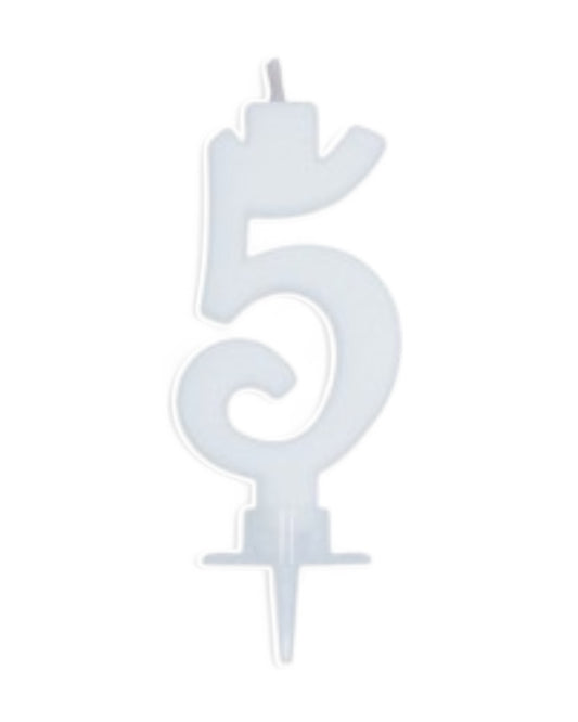 Candeline Numerali | 0-9 | Italic | Bianco | 10 Cm