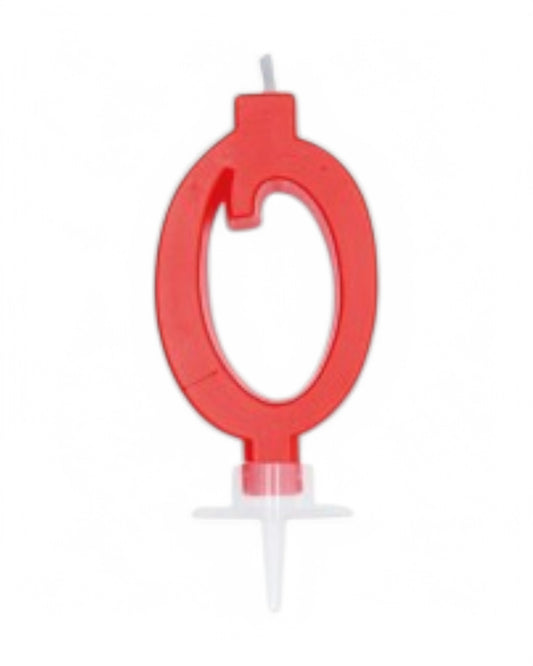 Candeline Numerali | 0-9 | Italic | Rosso | 10 Cm