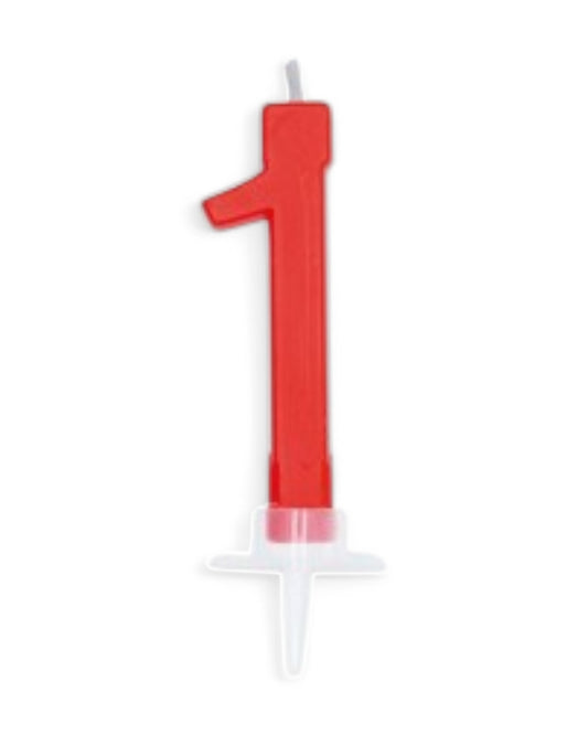 Candeline Numerali | 0-9 | Italic | Rosso | 10 Cm